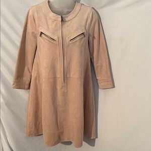 BCBG MaxAzria Blush Pink Suede-Look Party Cocktail Aline Dress Size XXS